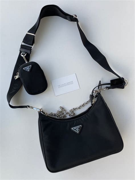 prada black crossbody bag with chain|prada crossbody bag nylon sale.